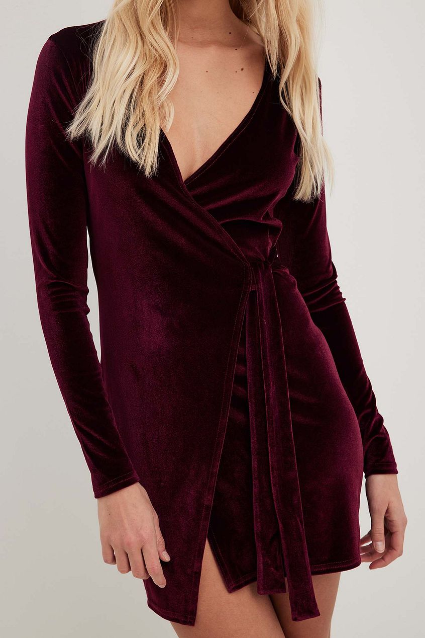 Wrap Velvet Mini Dress