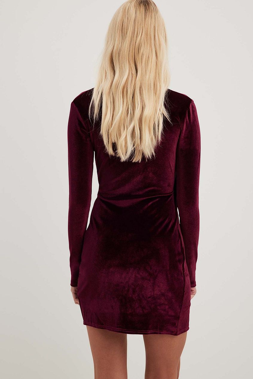 Wrap Velvet Mini Dress