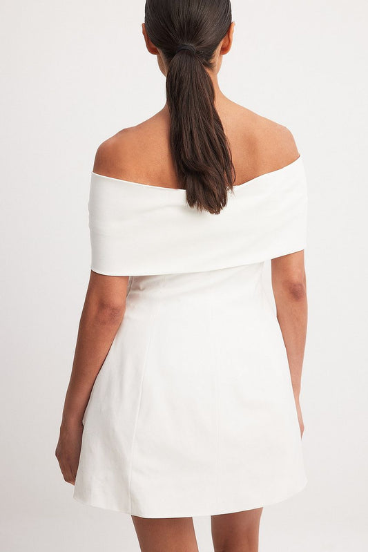 Off Shoulder Bow Detail Mini Dress
