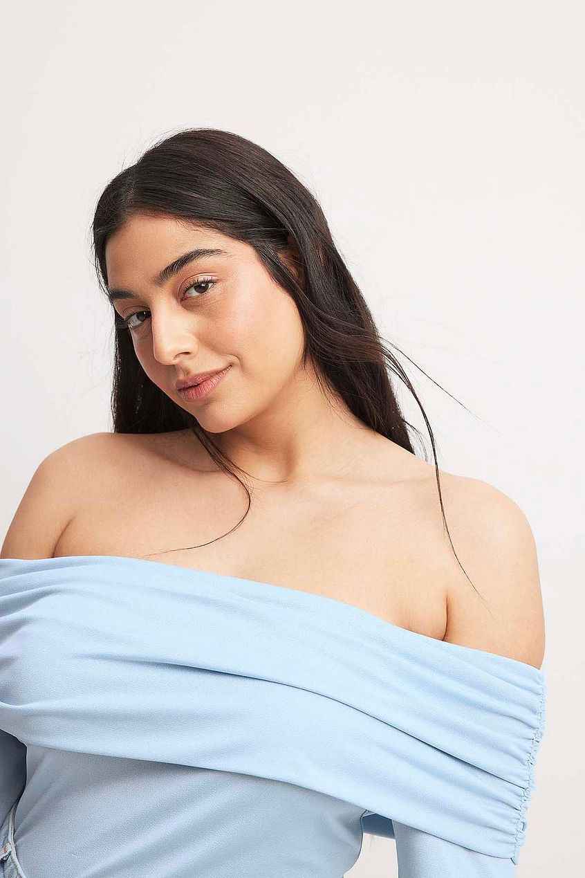 Na-kd Off Shoulder Jersey Top