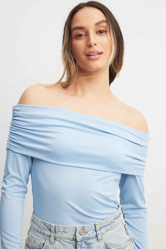 Na-kd Off Shoulder Jersey Top