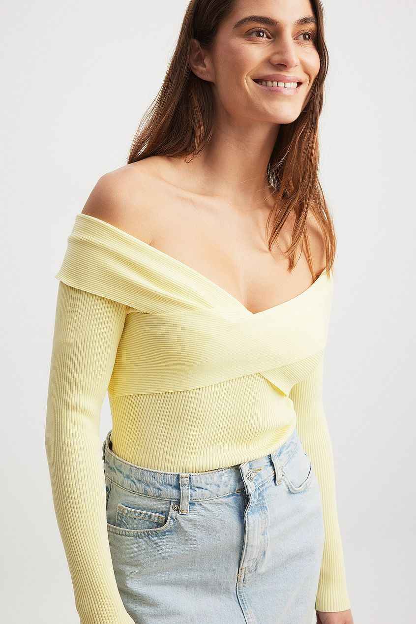 Na-kd Off Shoulder Long Sleeve Top
