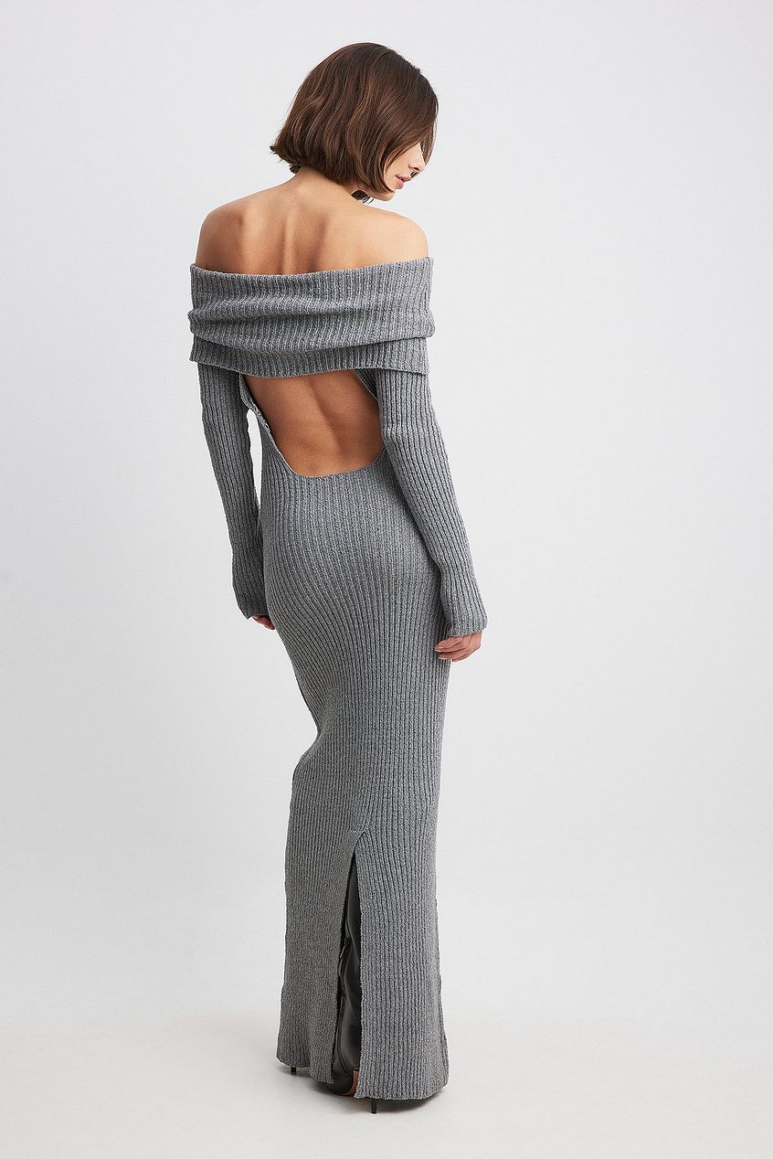 Off Shoulder Open Back Dress