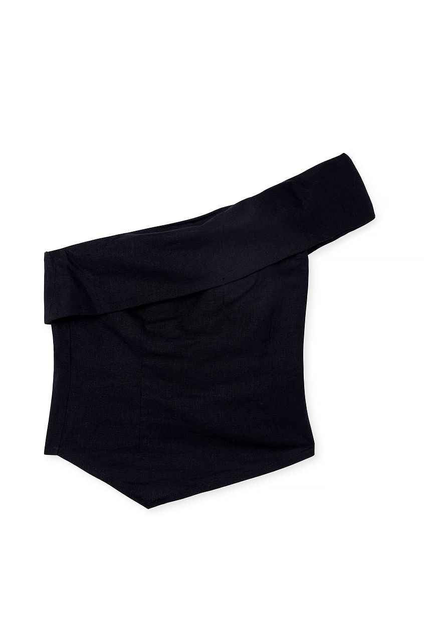 Na-kd One Shoulder Linen Blend Top