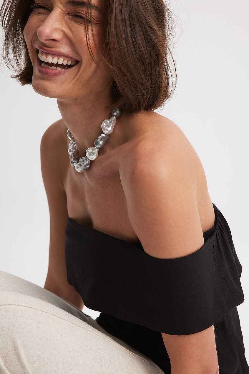 Na-kd One Shoulder Linen Blend Top
