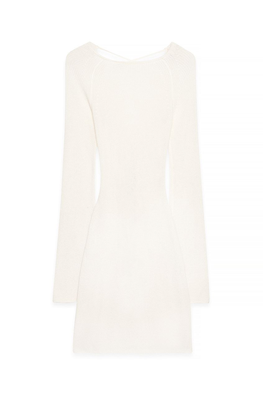 Na-kd Open Back Lace Detail Knitted Mini Dress