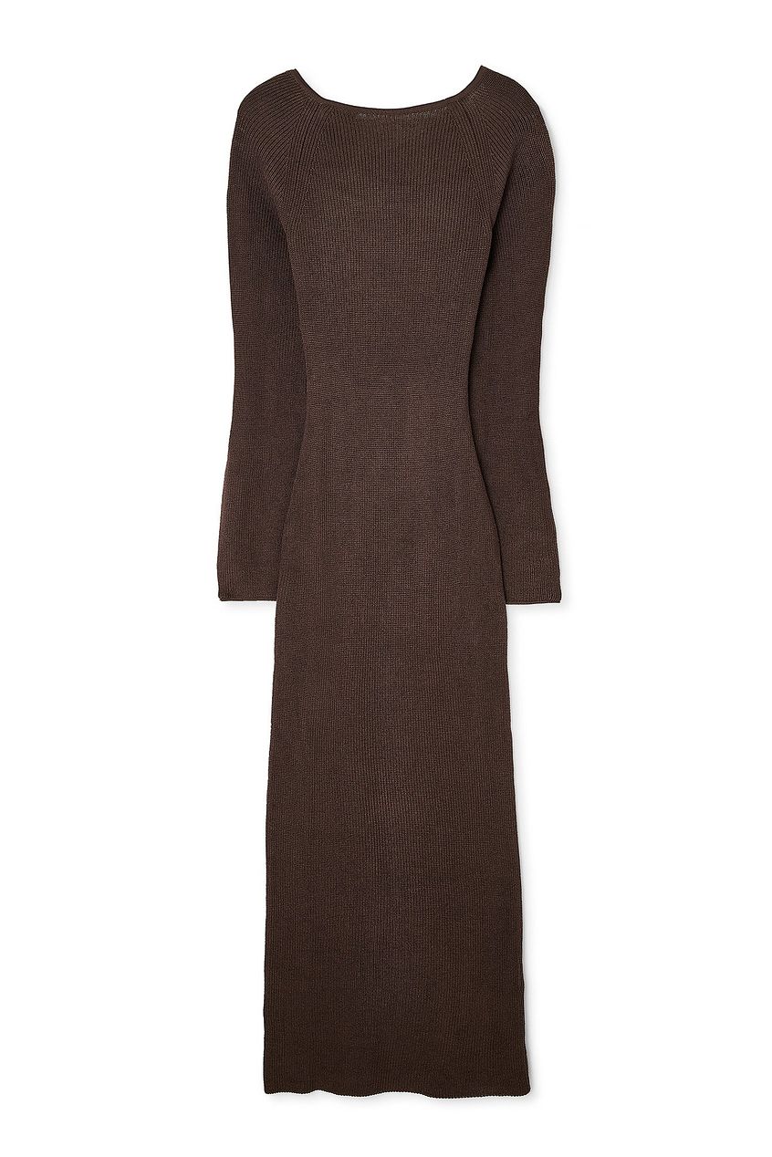 Na-kd Open Back Lace Detail Knitted Maxi Dress