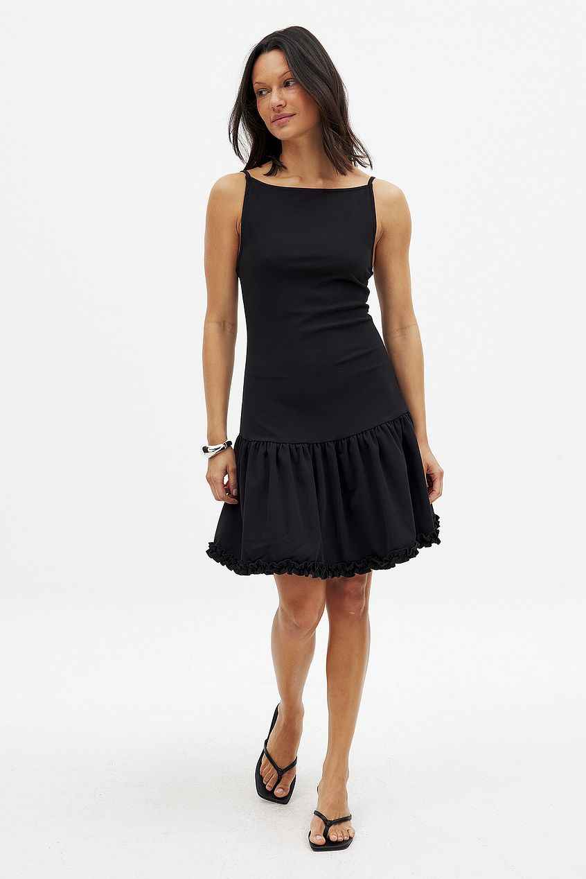 Na-kd Open Back Mini Frill Dress