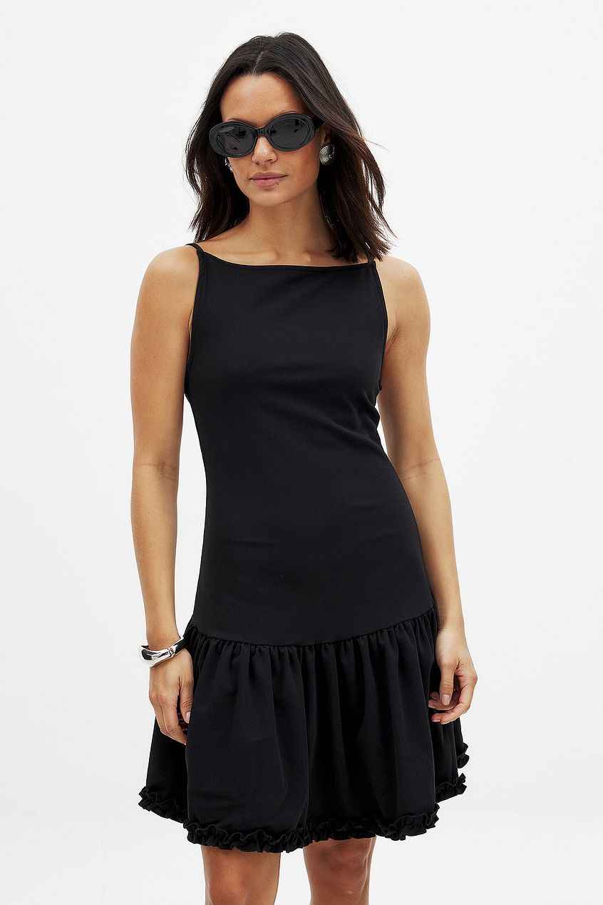 Na-kd Open Back Mini Frill Dress