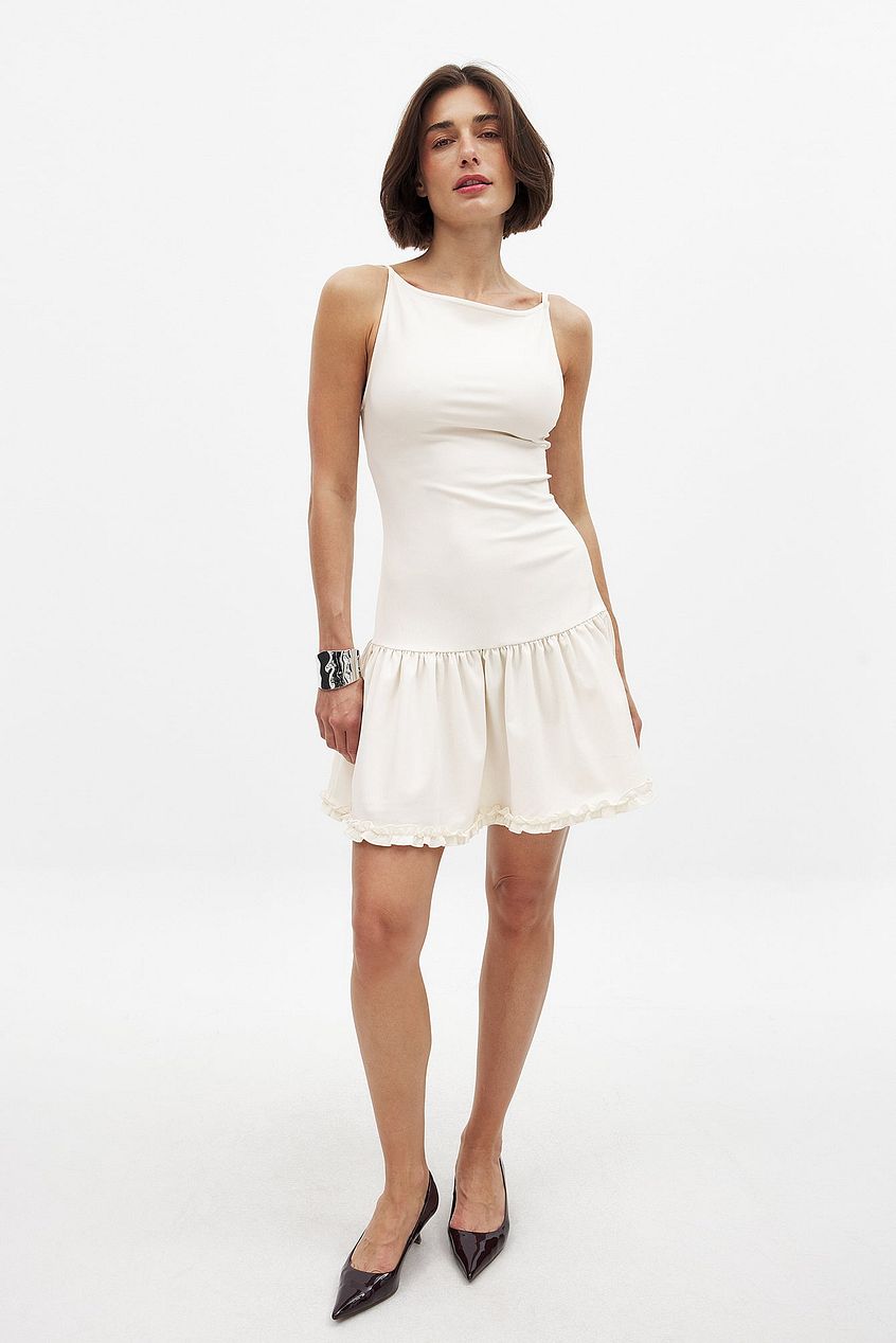 Na-kd Open Back Mini Frill Dress