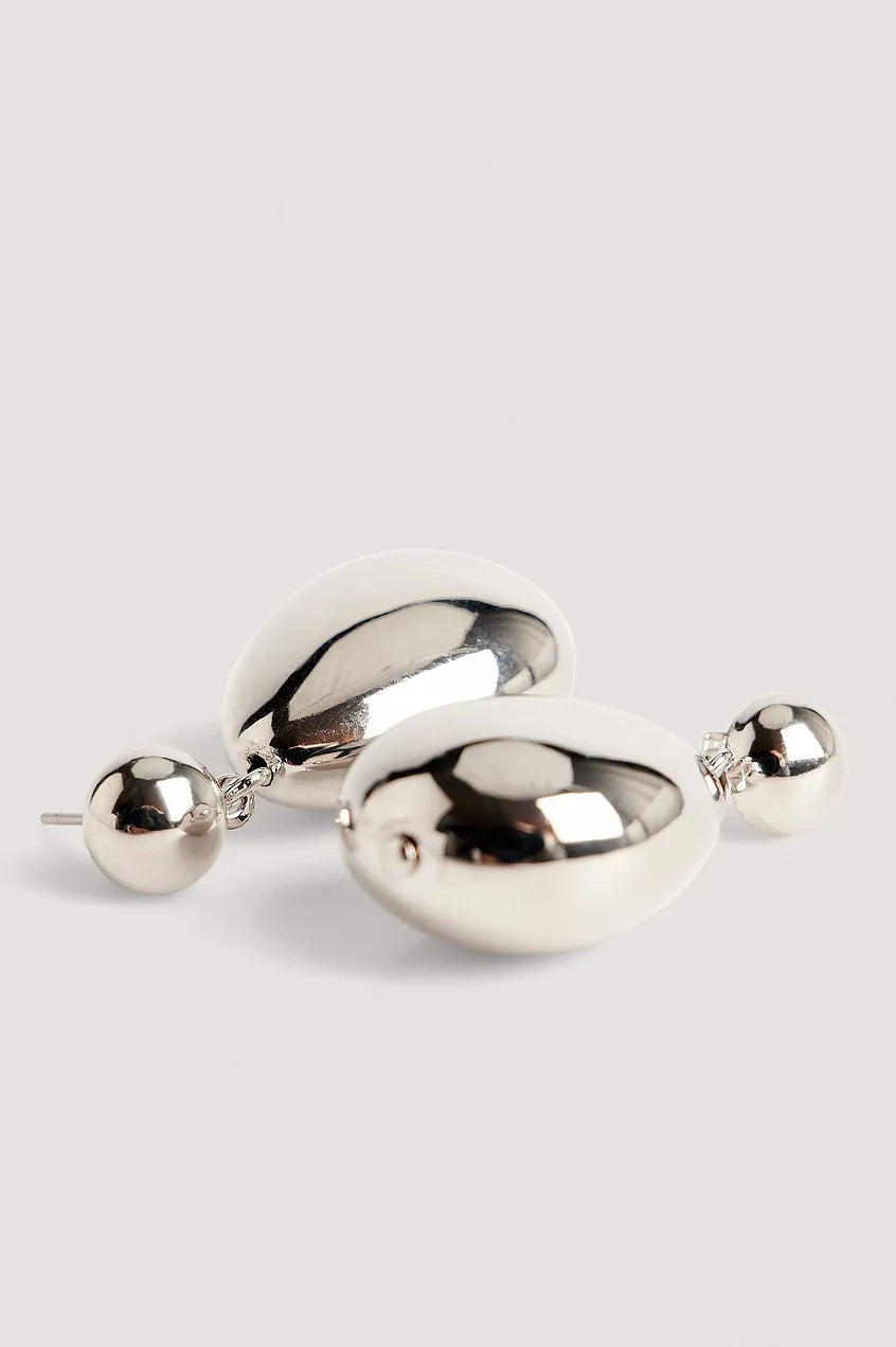 Oval Pearl Earring Silver