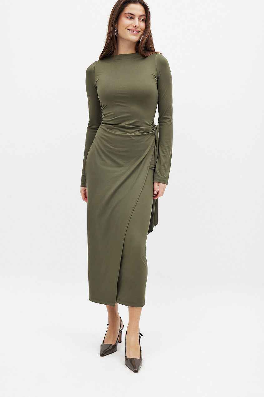 Na-kd Overlap Midi Dress