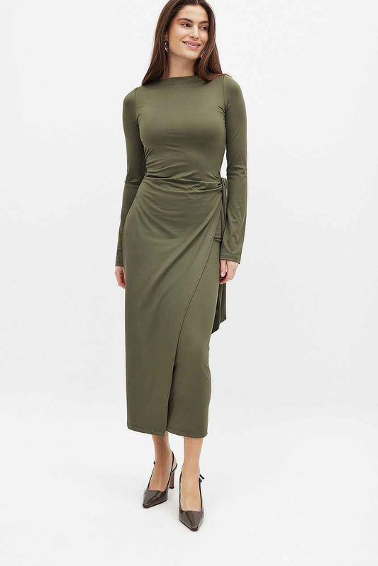 Na-kd Overlap Midi Dress