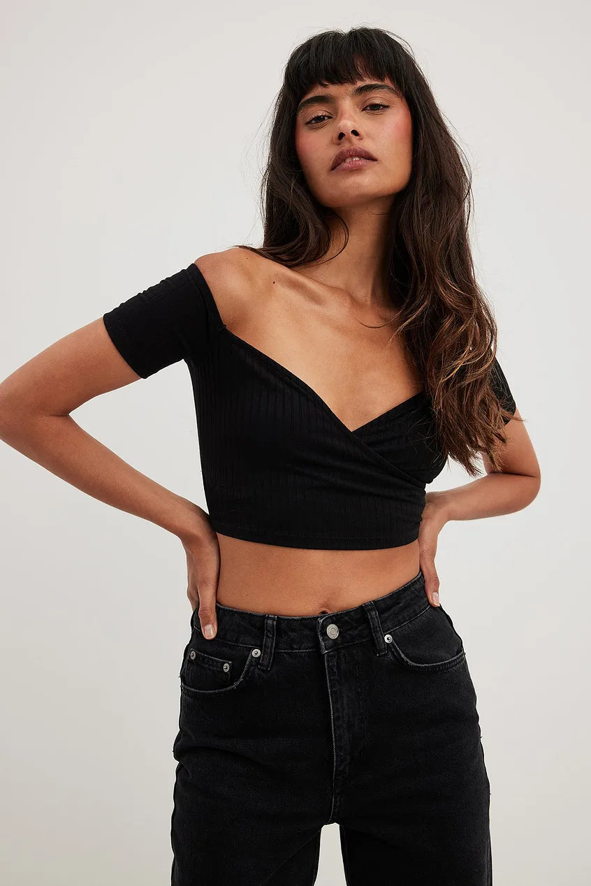 Overlap Off Shoulder Top