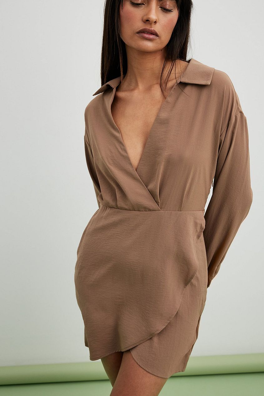 Overlap Skirt Part Mini Dress