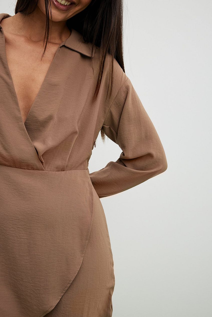 Overlap Skirt Part Mini Dress