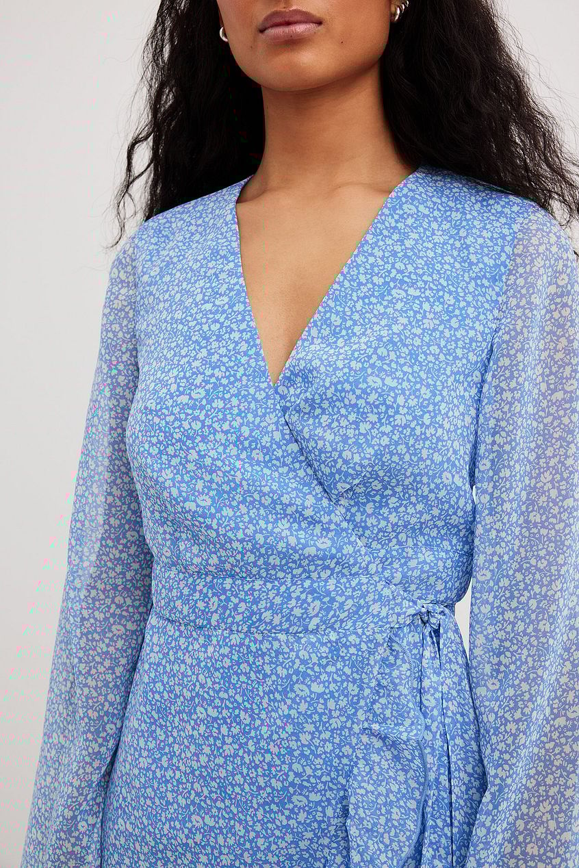 Overlap Tie Waist Midi Dress