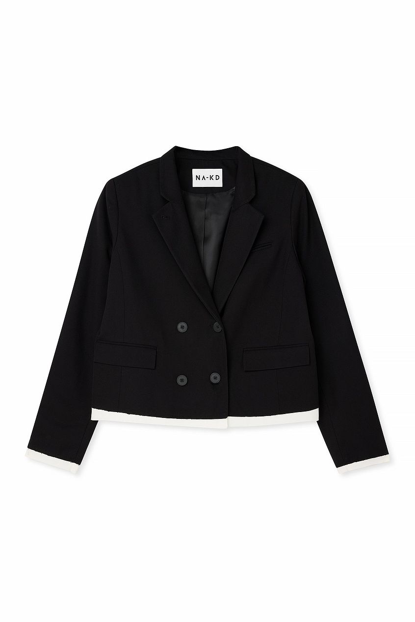 Oversized Contrast Detail Blazer