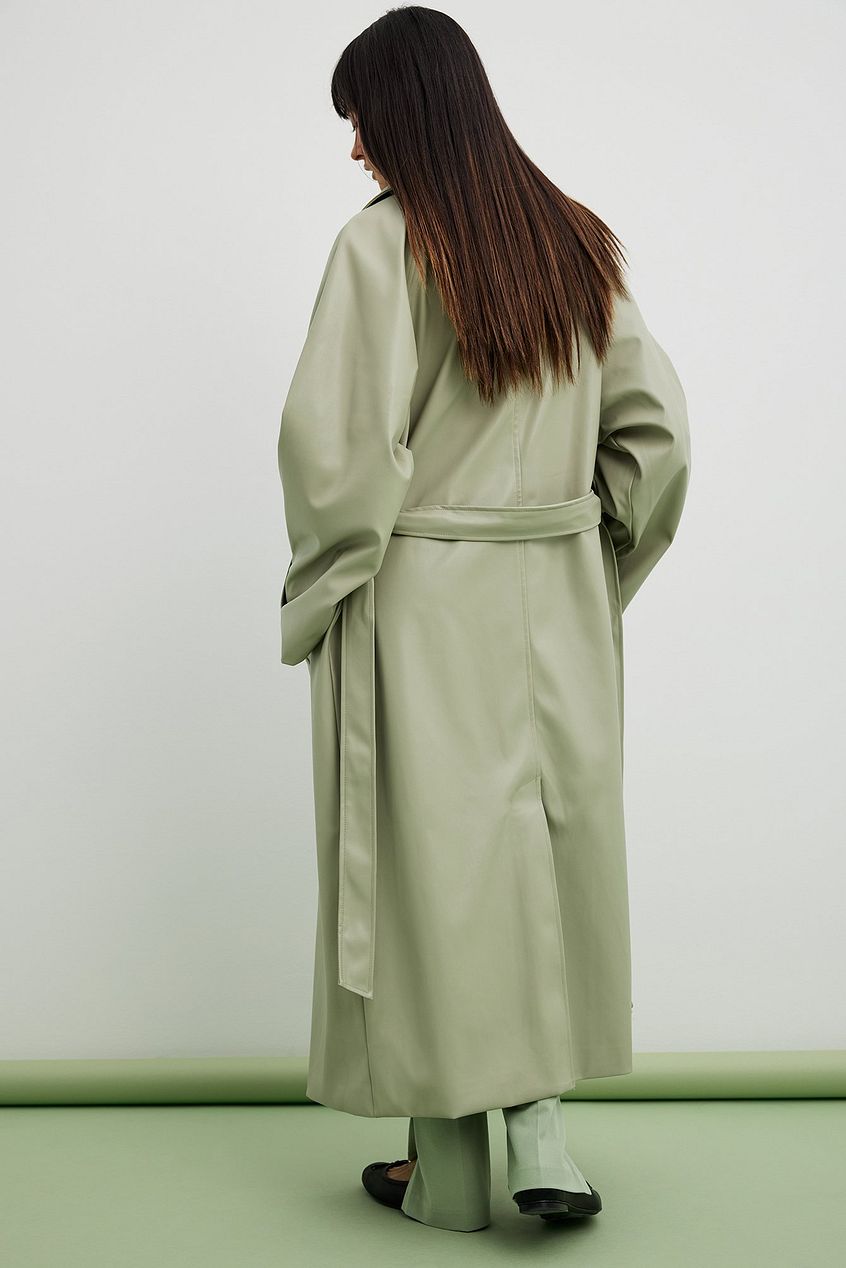 Oversized PU Trench Coat