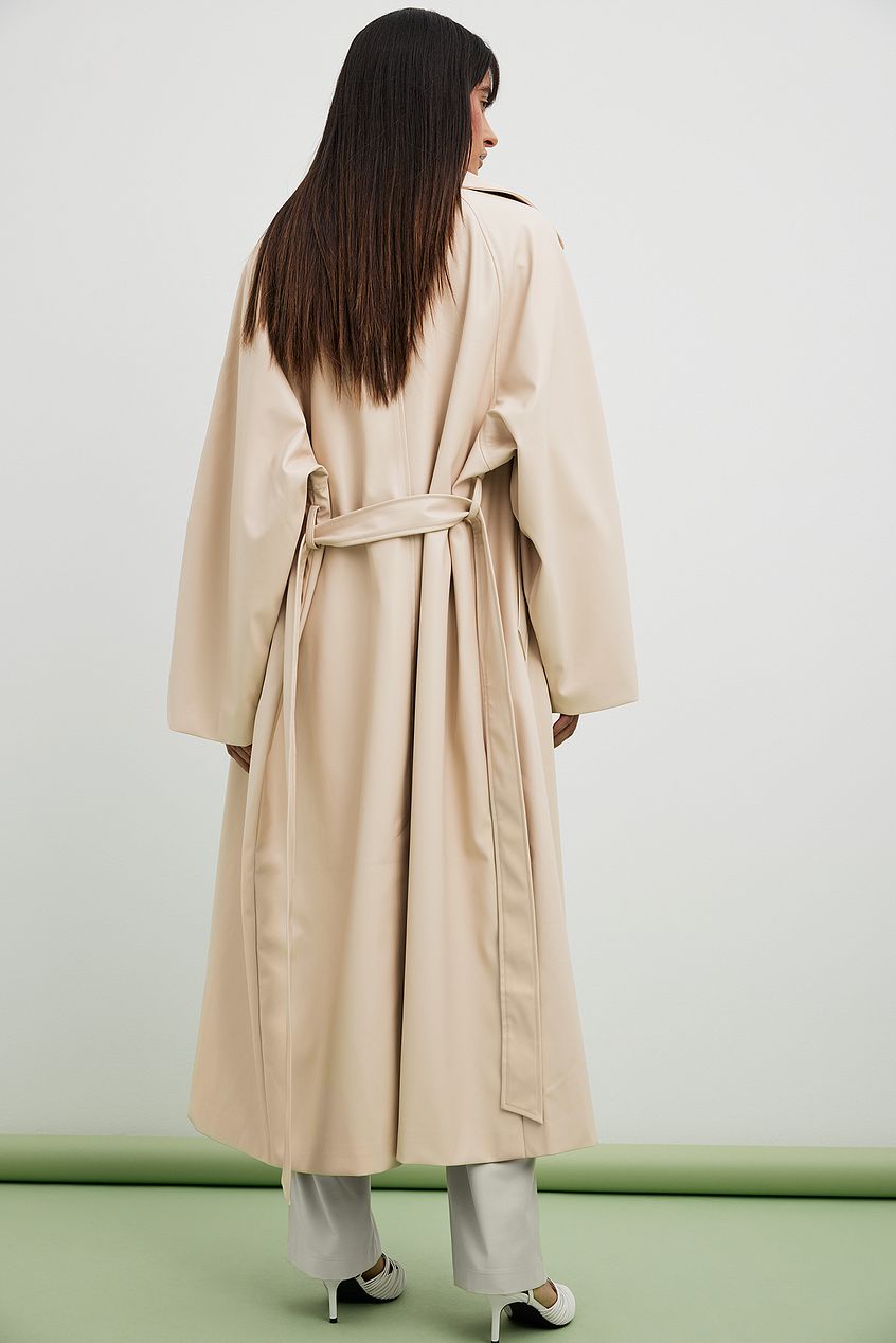 Oversized PU Trench Coat