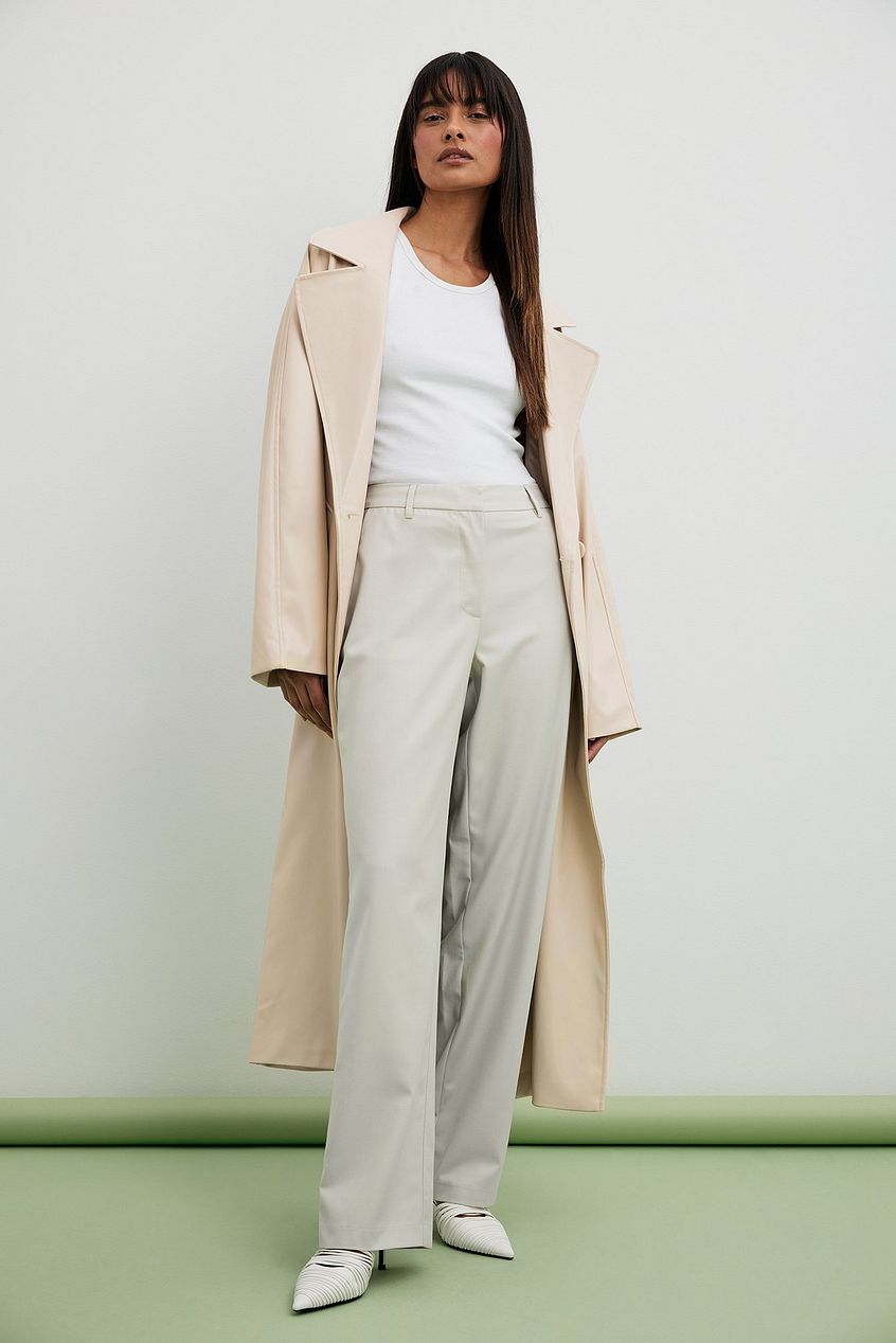 Oversized PU Trench Coat