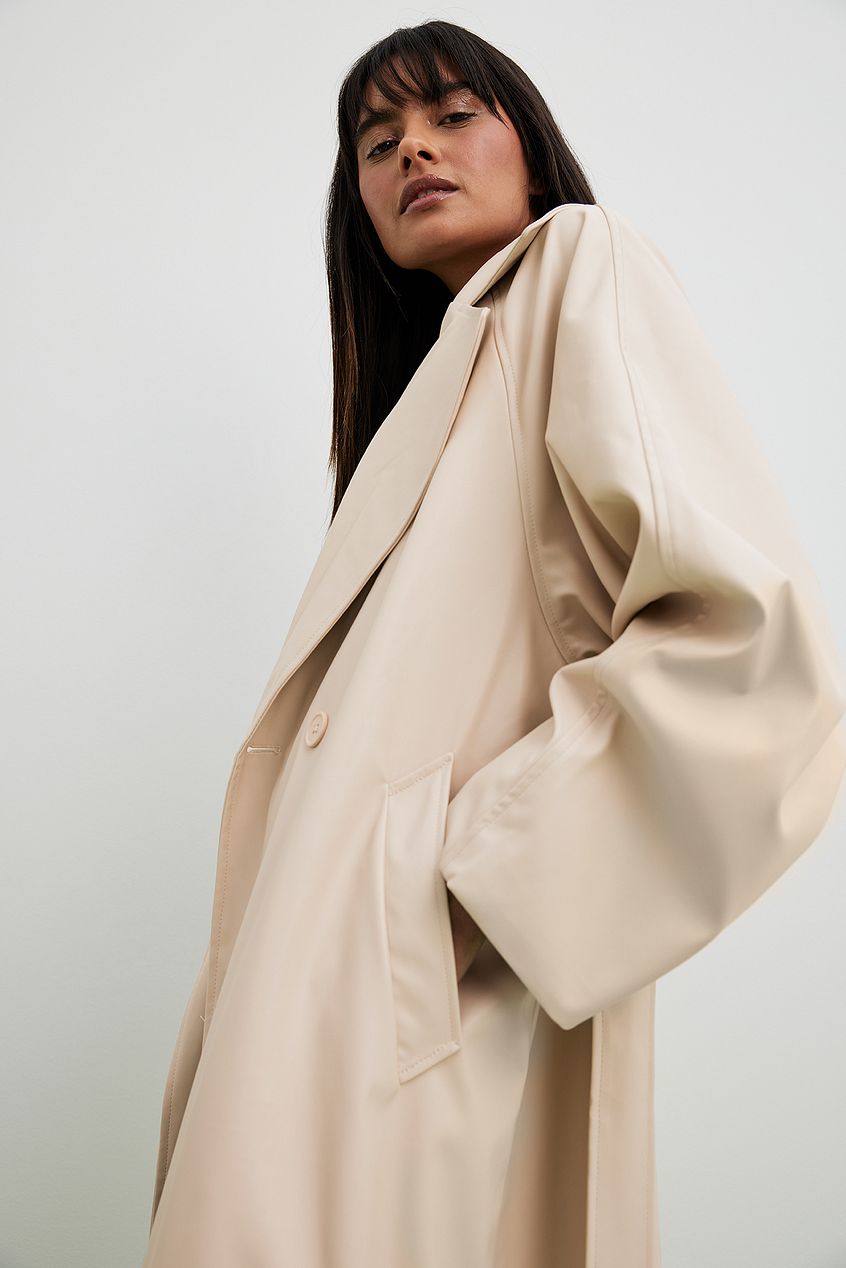 Oversized PU Trench Coat