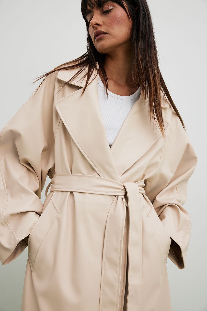 Oversized PU Trench Coat