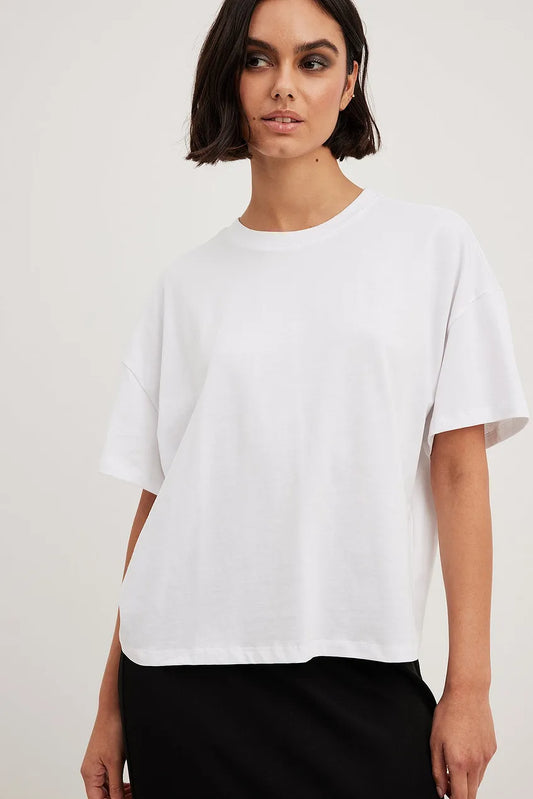 Oversized ¾ Sleeve Tee White