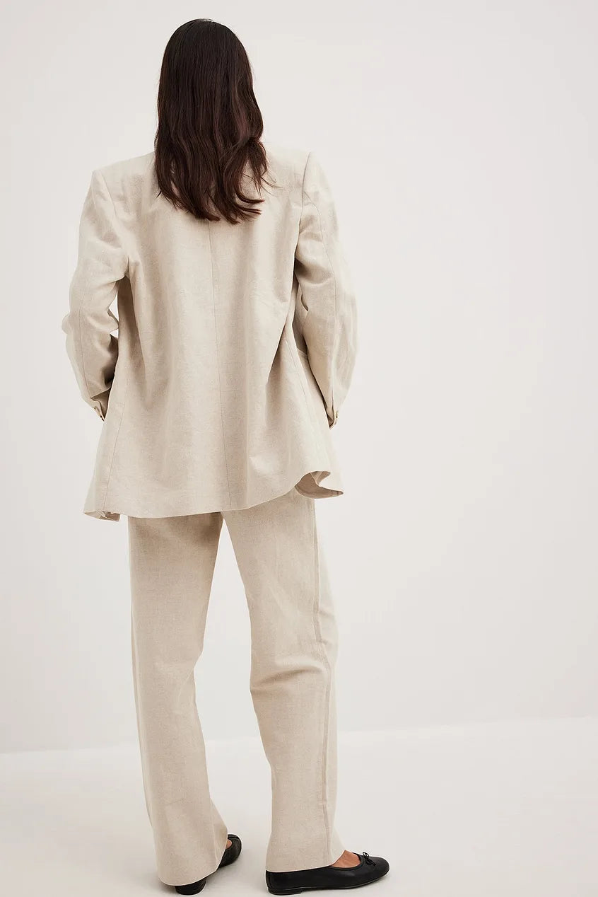 Oversized Tailored Linen Blazer
