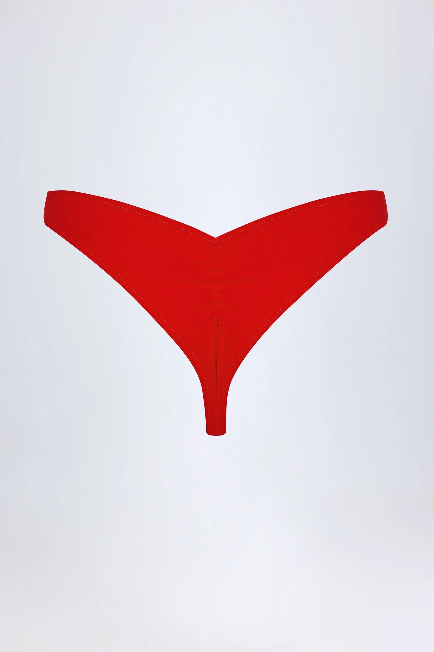 Ohpolly - Pacifico Ruched Cheeky Bikini Bottoms in Fiery Red