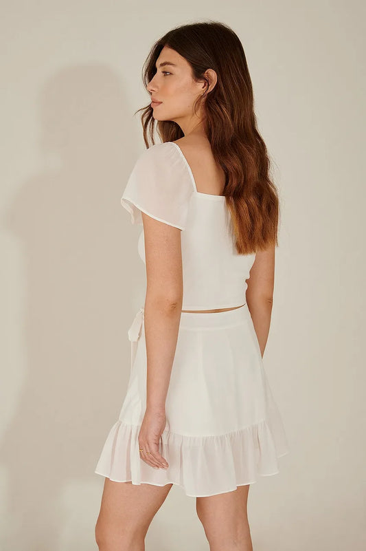 Flowy Sleeve Cropped Blouse