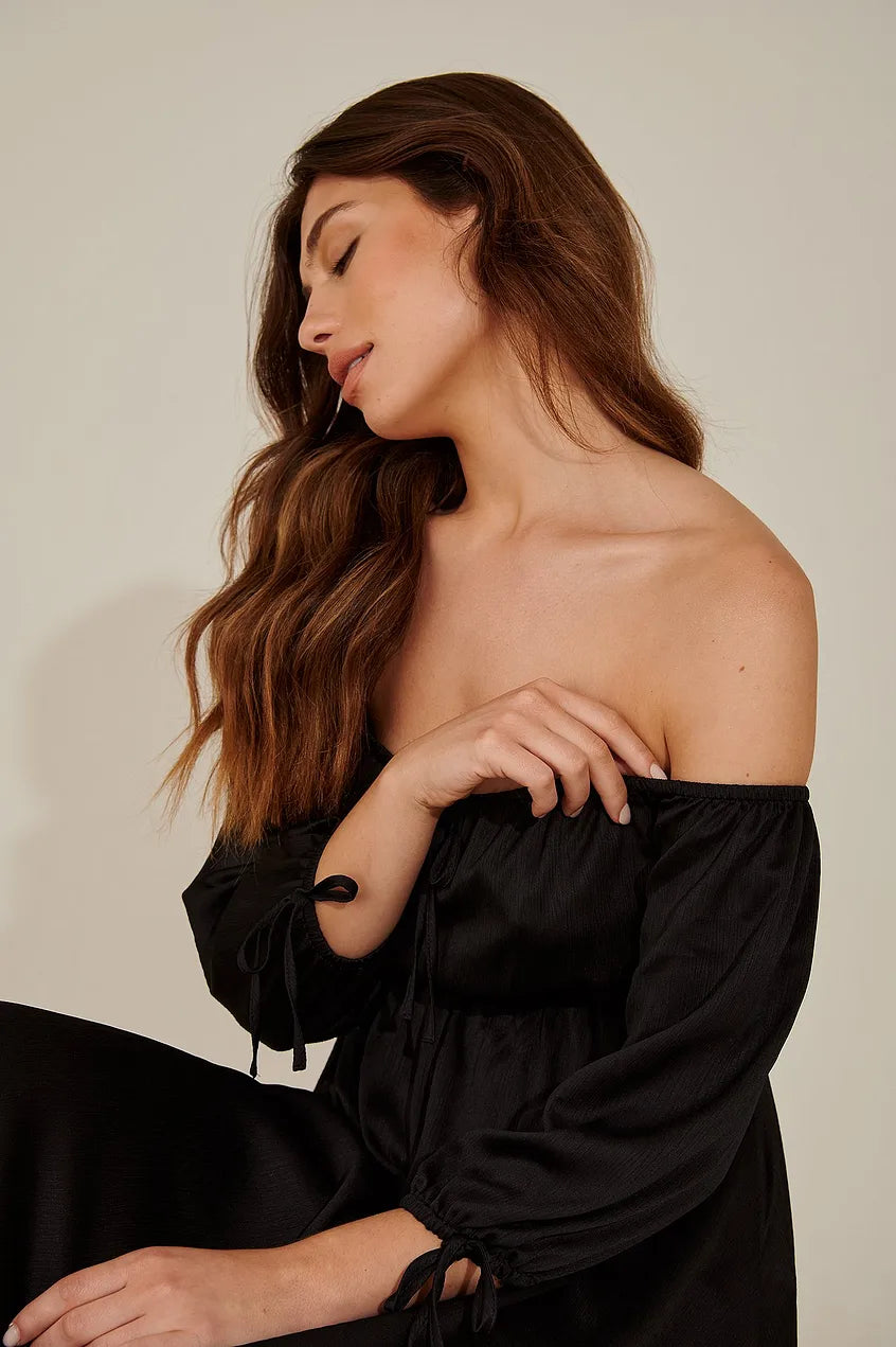 Off Shoulder Recycled Mini Dress