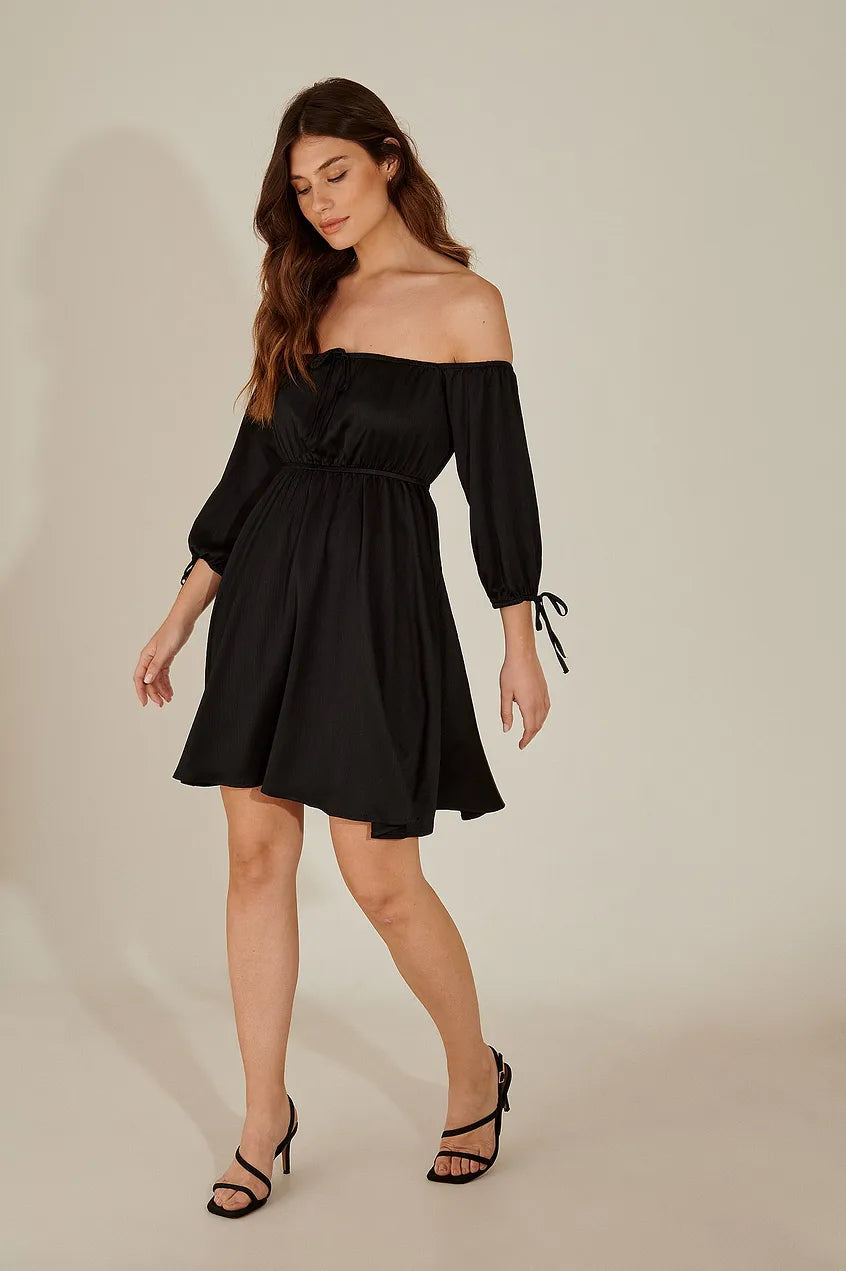 Off Shoulder Recycled Mini Dress