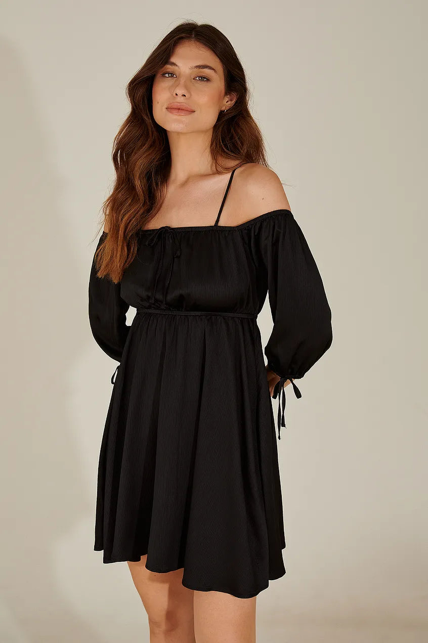 Off Shoulder Recycled Mini Dress