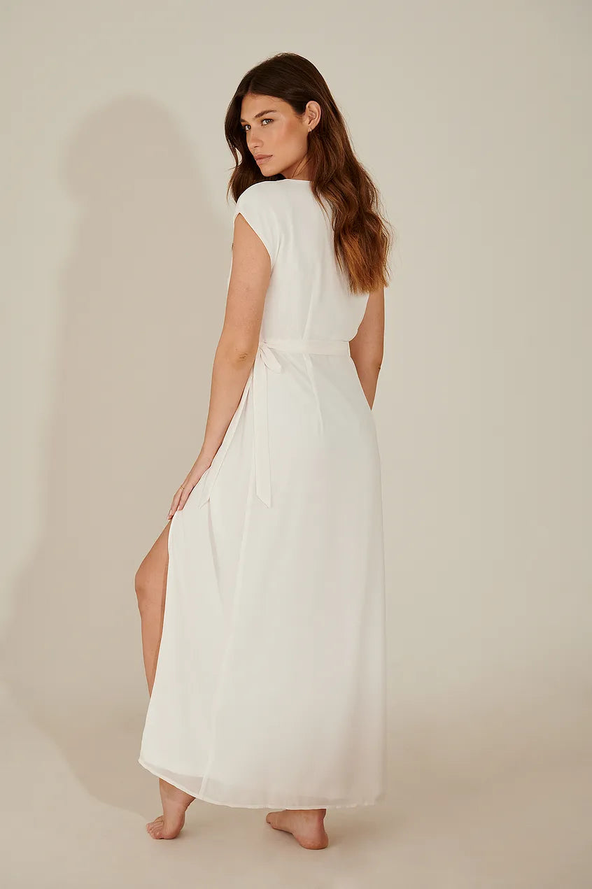 Recycled Maxi Overlapped Dress White