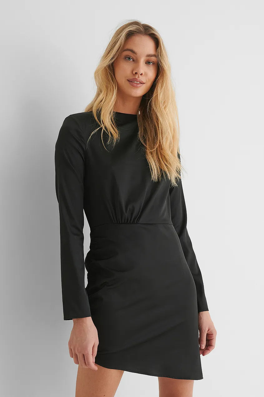 Marked Shoulder Draped Mini Dress