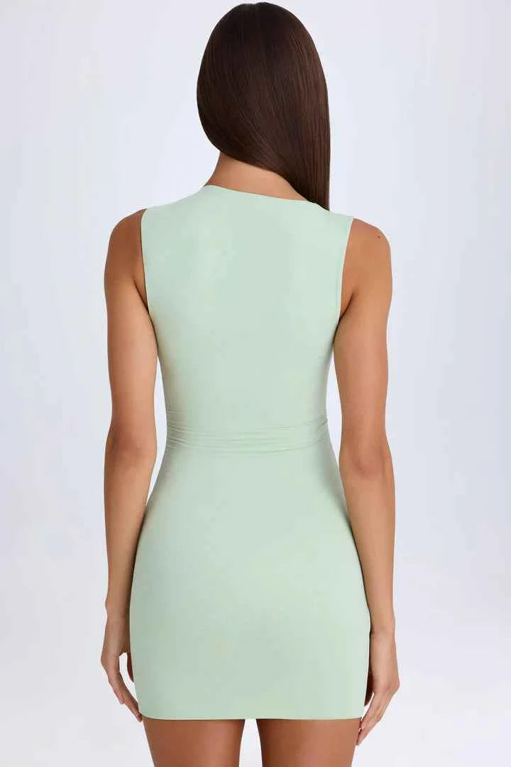 Ohpolly - Twisted Cut-Out Mini Dress in Green