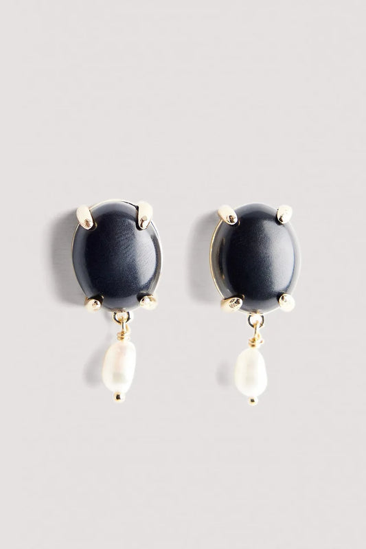 Pearl Detailed Stone Earrings