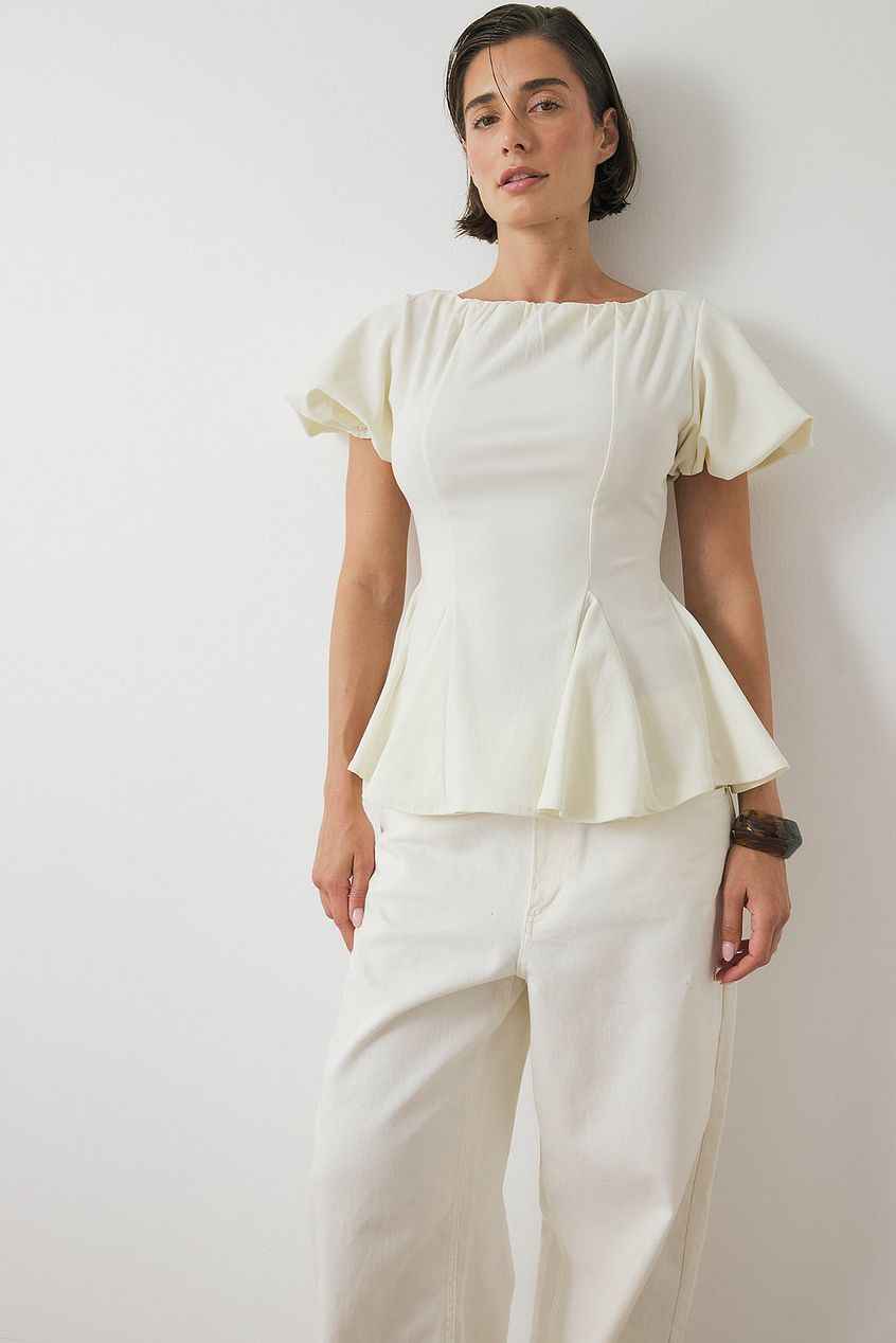 Na-kd - Peplum Sleeve Detail Blouse