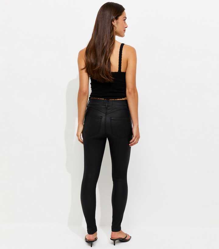 New Look Petite Black Coated Jeggings