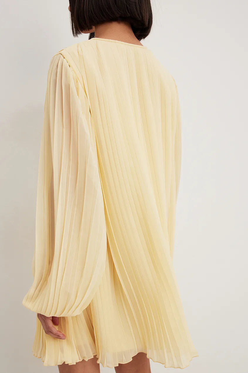 Pleated Flowy Mini Dress