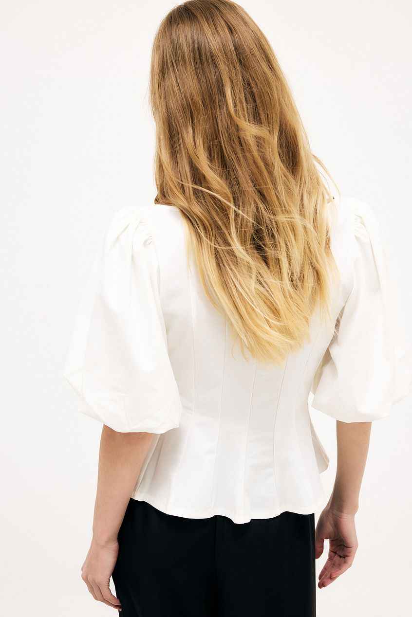 Na-kd Pleated Puff Sleeve Top
