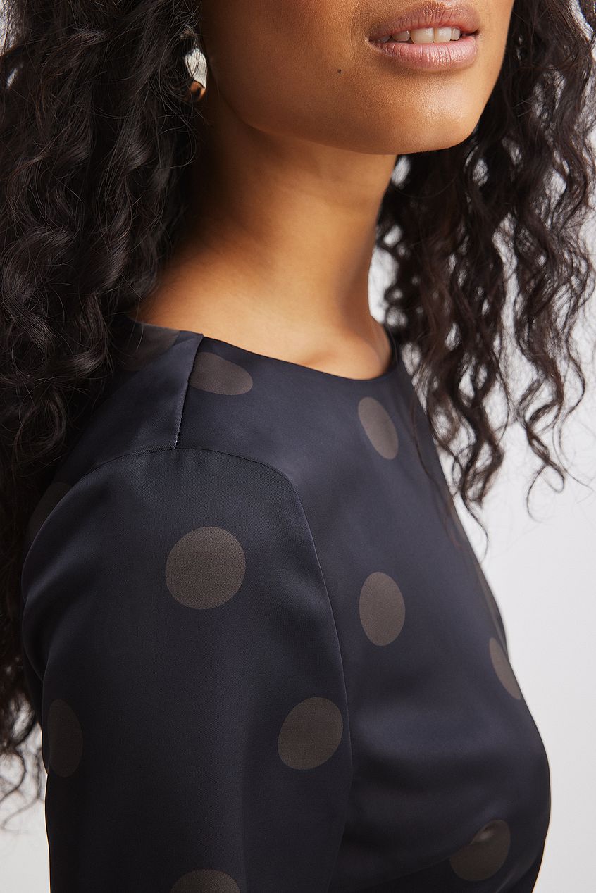 Polka Dot Satin Midi Dress