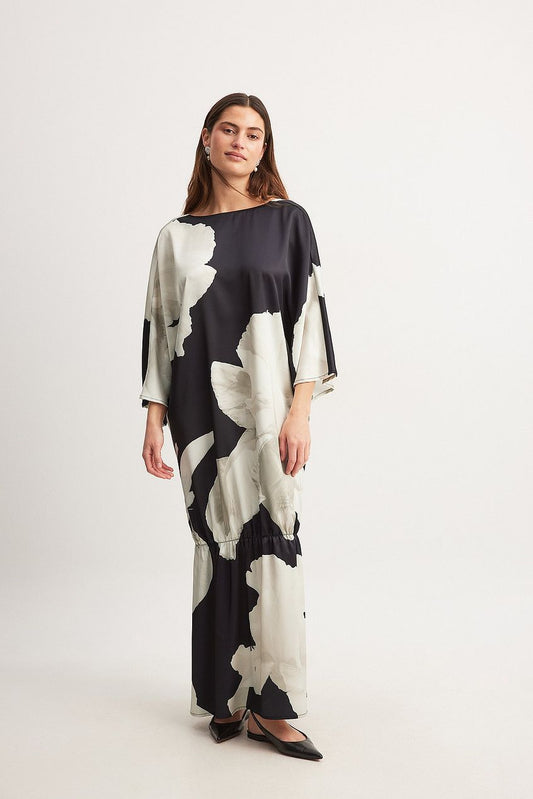 Printed Open Back Maxi Dress