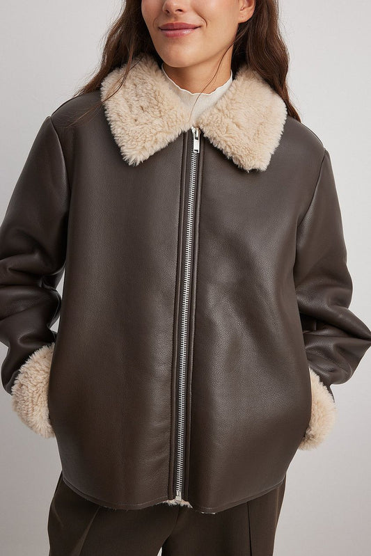 PU Teddy Short Jacket