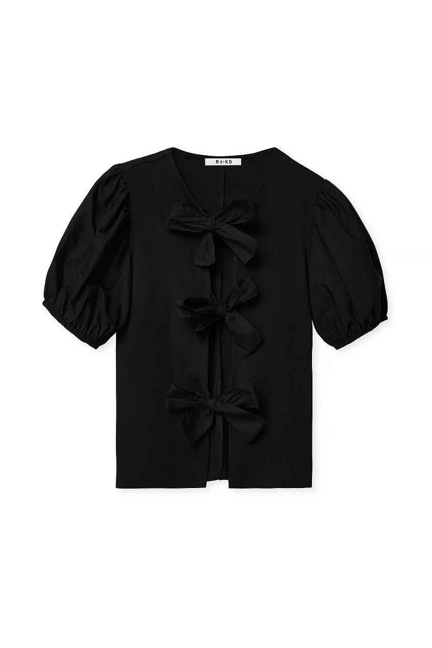 Na-kd Puff Sleeve Tie Top