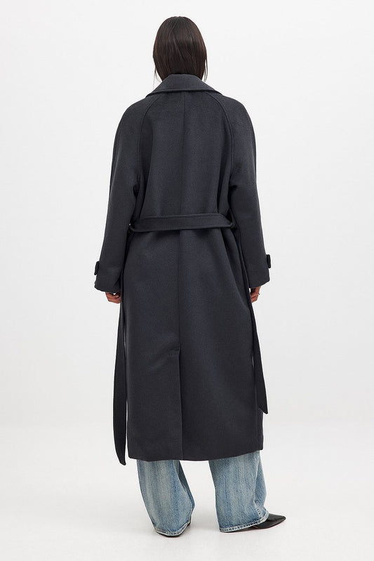 Raglan Sleeve Wool Blend Coat