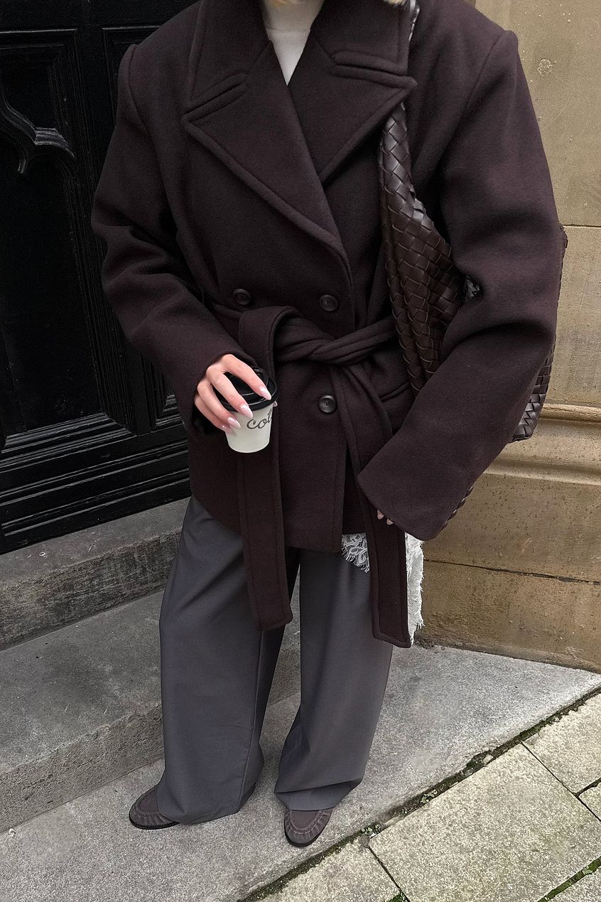Na-kd Oversized Wool Blend Short Coat