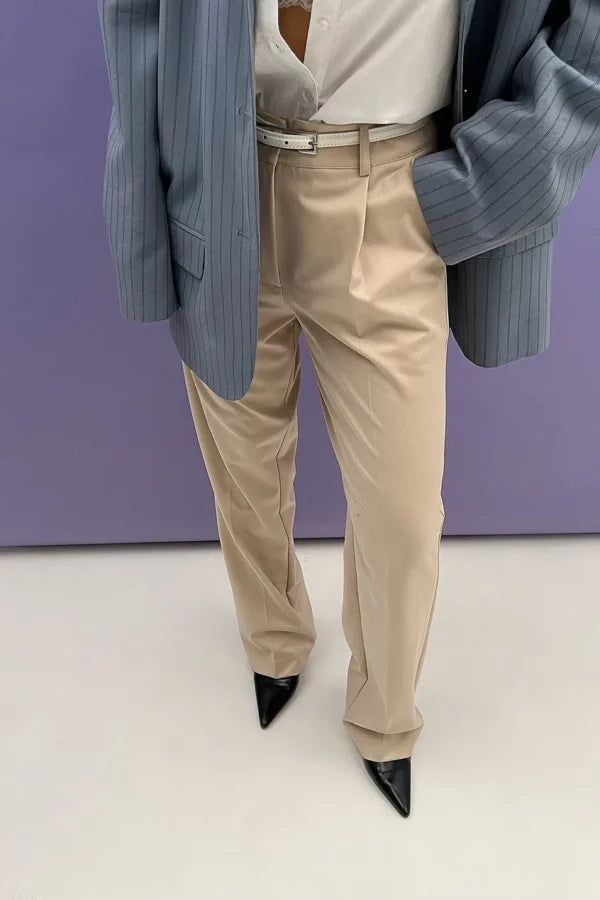 Mid Rise Suit Pants