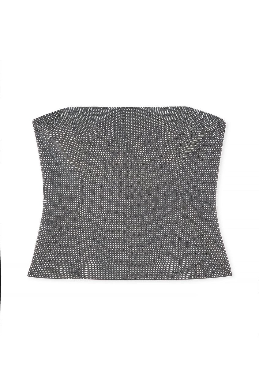 Na-kd Rhinestone Corset Top